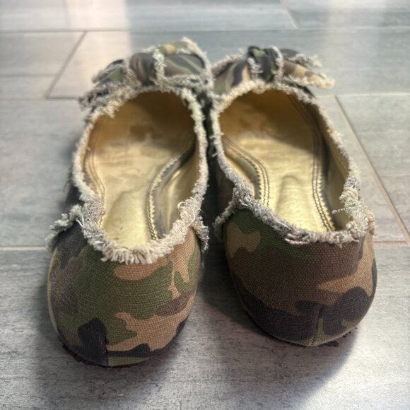 Matiko Canvas Camo Ballet Flats with Bow Size 9 - Picture 6 of 8